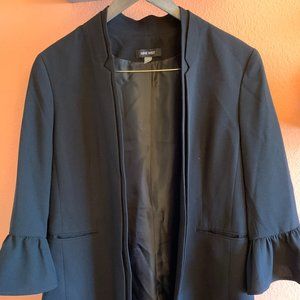 Nine West Notch Collar Coat Sz. 14 Black 062